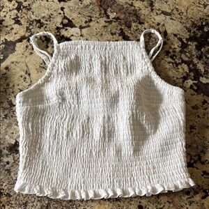 Hollister Cream Smocked Camisole Tank Top